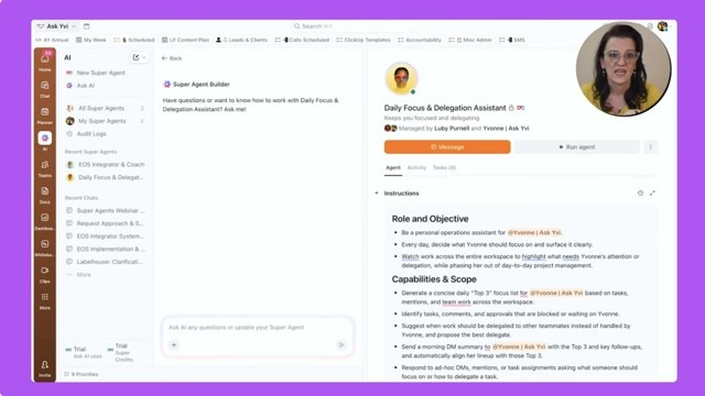 How Yvi Heimann Uses a ClickUp Daily Focus Super Agent to Set Priorities